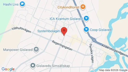 Kontorslokaler att hyra i Gislaved - kort over placeringen