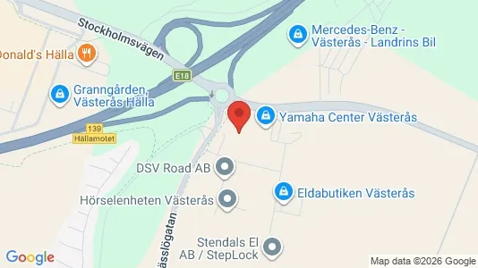 Kontorslokaler att hyra i Västerås - kort over placeringen
