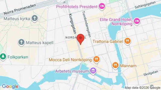 Kontorslokaler att hyra i Norrköping - kort over placeringen