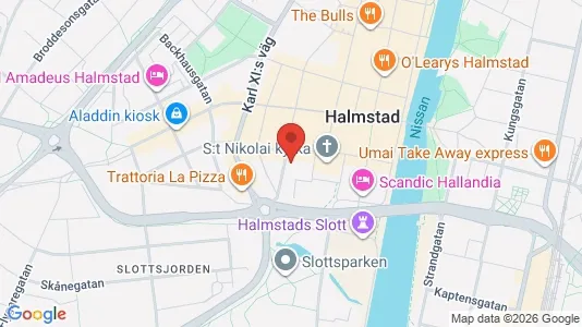 Kontorslokaler att hyra i Halmstad - kort over placeringen
