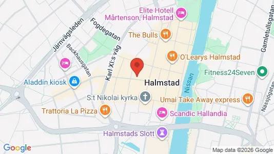Kontorslokaler att hyra i Halmstad - kort over placeringen