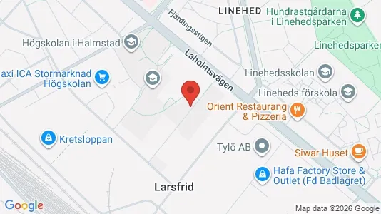 Kontorslokaler att hyra i Halmstad - kort over placeringen