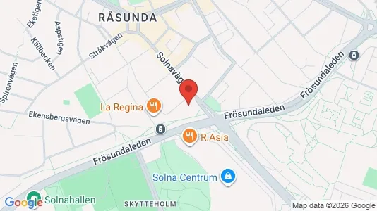 Kontorslokaler att hyra i Solna - kort over placeringen