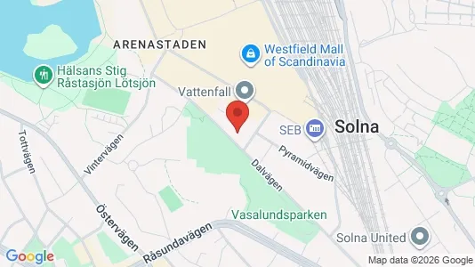 Kontorslokaler att hyra i Solna - kort over placeringen
