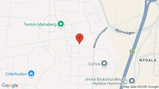 Affärslokaler att hyra i Umeå - kort over placeringen