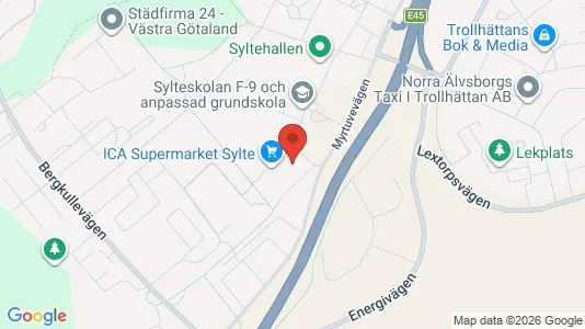 Affärslokaler att hyra i Trollhättan - kort over placeringen