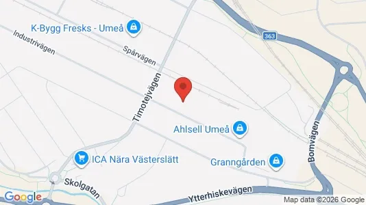 Affärslokaler att hyra i Umeå - kort over placeringen