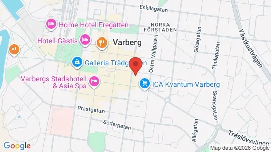 Affärslokaler att hyra i Varberg - kort over placeringen