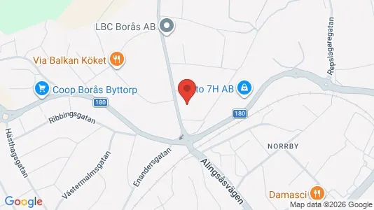 Kontorslokaler att hyra i Borås - kort over placeringen