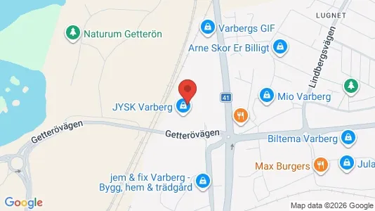 Affärslokaler att hyra i Varberg - kort over placeringen