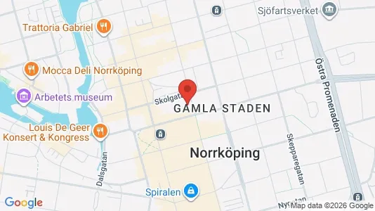 Kontorslokaler att hyra i Norrköping - kort over placeringen