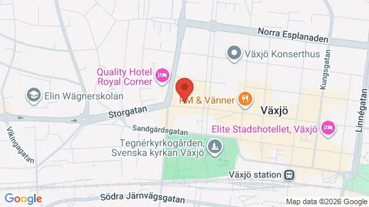 Lagerlokaler att hyra i Växjö - kort over placeringen