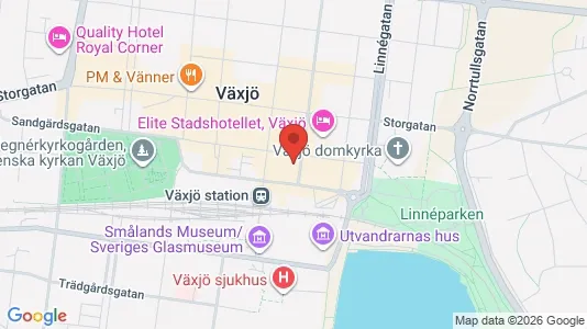 Lagerlokaler att hyra i Växjö - kort over placeringen