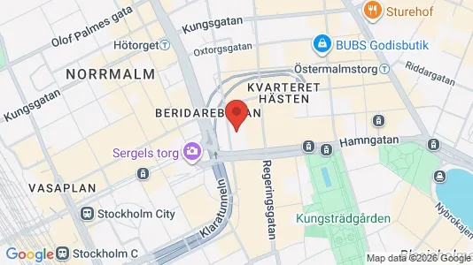 Kontorslokaler att hyra i Stockholm Innerstad - kort over placeringen