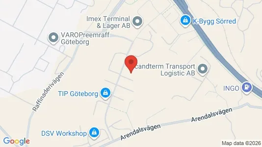 Kontorslokaler att hyra i Västra hisingen - kort over placeringen