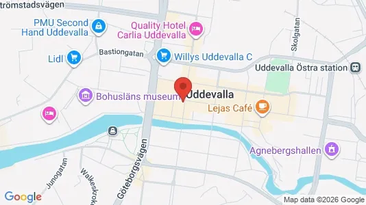 Kontorslokaler att hyra i Uddevalla - kort over placeringen