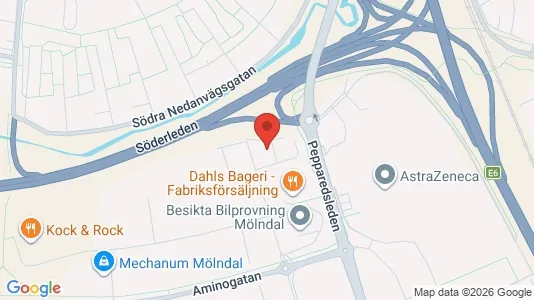 Kontorslokaler att hyra i Mölndal - kort over placeringen