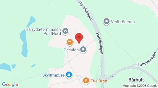 Lagerlokaler att hyra i Härryda - kort over placeringen