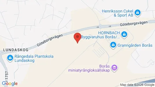 Lagerlokaler att hyra i Borås - kort over placeringen