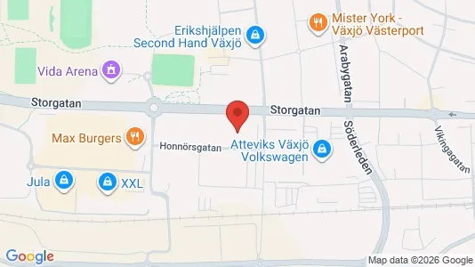 Coworking spaces att hyra i Växjö - kort over placeringen