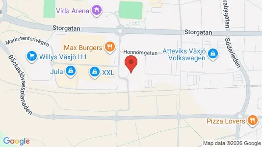 Coworking spaces att hyra i Växjö - kort over placeringen