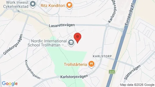 Kontorslokaler att hyra i Trollhättan - kort over placeringen