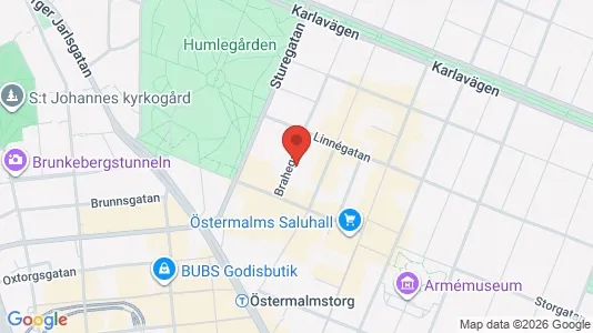 Kontorslokaler att hyra i Östermalm - kort over placeringen