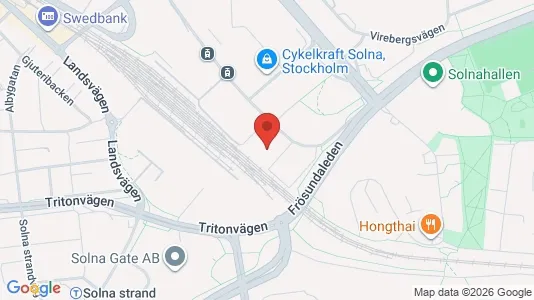 Kontorslokaler att hyra i Solna - kort over placeringen