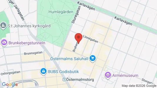 Kontorslokaler att hyra i Östermalm - kort over placeringen