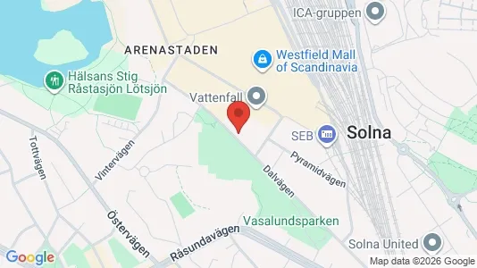 Kontorslokaler att hyra i Solna - kort over placeringen