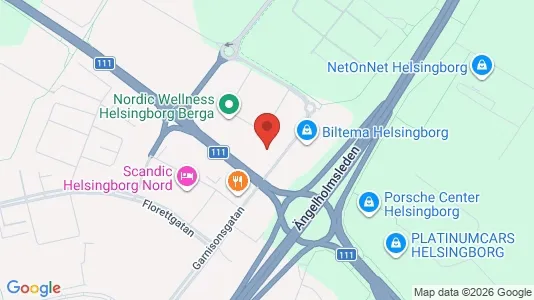 Kontorslokaler att hyra i Helsingborg - kort over placeringen