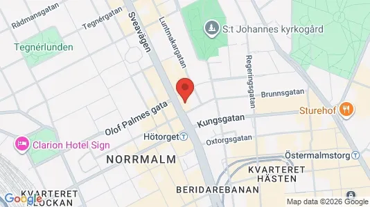Kontorslokaler att hyra i Stockholm Innerstad - kort over placeringen
