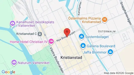 Affärslokaler att hyra i Kristianstad - kort over placeringen