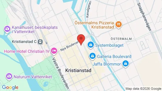 Affärslokaler att hyra i Kristianstad - kort over placeringen