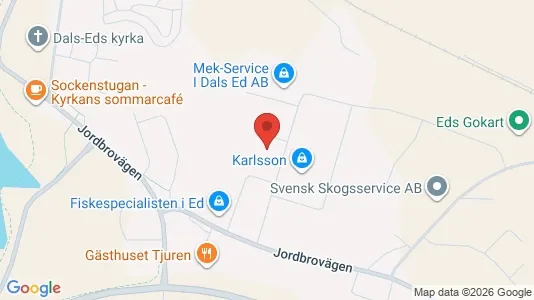 Industrilokaler till försäljning i Dals-Ed - kort over placeringen