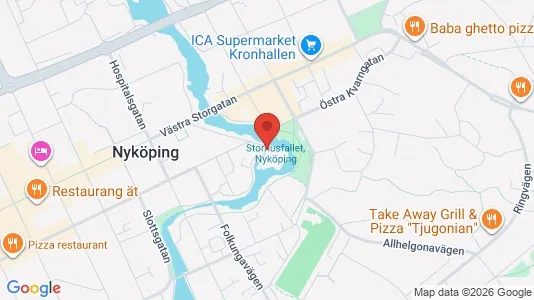Kontorslokaler att hyra i Nyköping - kort over placeringen