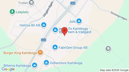 Affärslokaler att hyra i Karlskoga - kort over placeringen