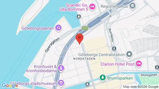 Kontorslokaler att hyra i Göteborg Centrum - kort over placeringen