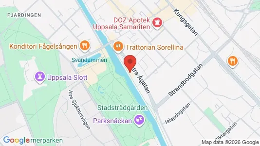 Affärslokaler att hyra i Uppsala - kort over placeringen