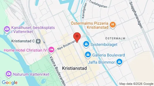 Affärslokaler att hyra i Kristianstad - kort over placeringen