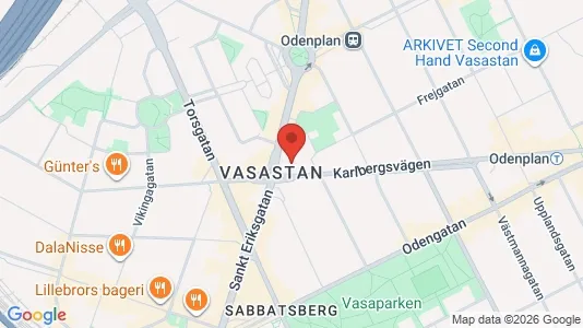 Kontorslokaler att hyra i Vasastan - kort over placeringen