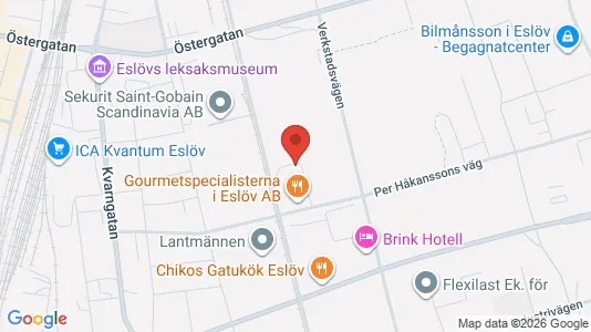 Industrilokaler att hyra i Eslöv - kort over placeringen