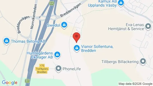 Industrilokaler att hyra i Sollentuna - kort over placeringen