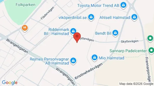 Industrilokaler att hyra i Halmstad - kort over placeringen