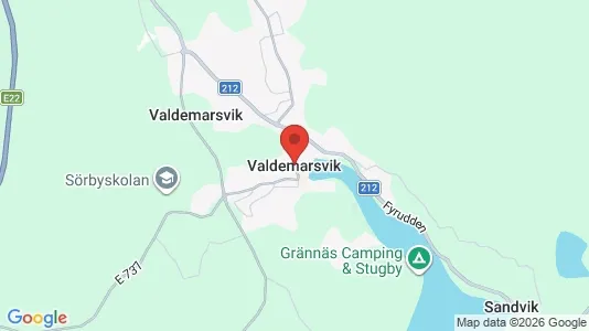Butikslokaler att hyra i Valdemarsvik - kort over placeringen
