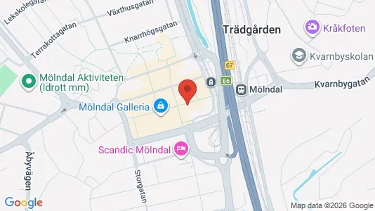 Coworking spaces att hyra i Mölndal - kort over placeringen