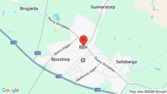 Butikslokaler att hyra i Bjuv - kort over placeringen