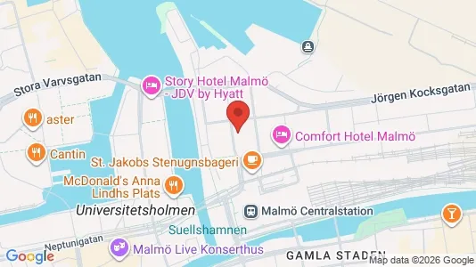 Kontorslokaler att hyra i Malmö Centrum - kort over placeringen