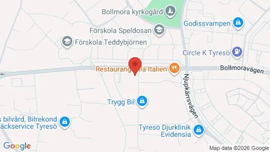 Affärslokaler att hyra i Tyresö - kort over placeringen