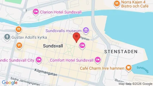 Kontorslokaler att hyra i Sundsvall - kort over placeringen